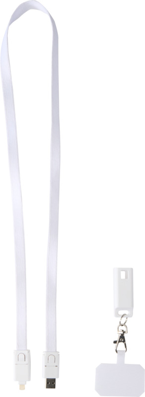 Franz recycled plastic smartphone lanyard with built-in data sync and 65W fast charge 5-in-1 cable - Image 4