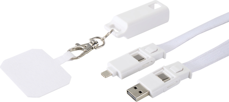 Franz recycled plastic smartphone lanyard with built-in data sync and 65W fast charge 5-in-1 cable - Image 5