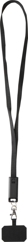 Franz recycled plastic smartphone lanyard with built-in data sync and 65W fast charge 5-in-1 cable - Image 7