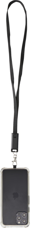 Franz recycled plastic smartphone lanyard with built-in data sync and 65W fast charge 5-in-1 cable - Image 9