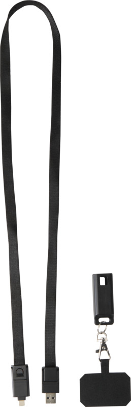 Franz recycled plastic smartphone lanyard with built-in data sync and 65W fast charge 5-in-1 cable - Image 10