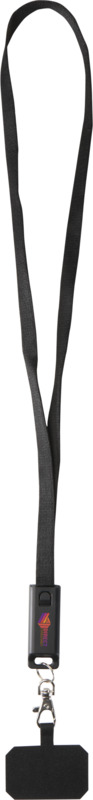 Franz recycled plastic smartphone lanyard with built-in data sync and 65W fast charge 5-in-1 cable - Image 12