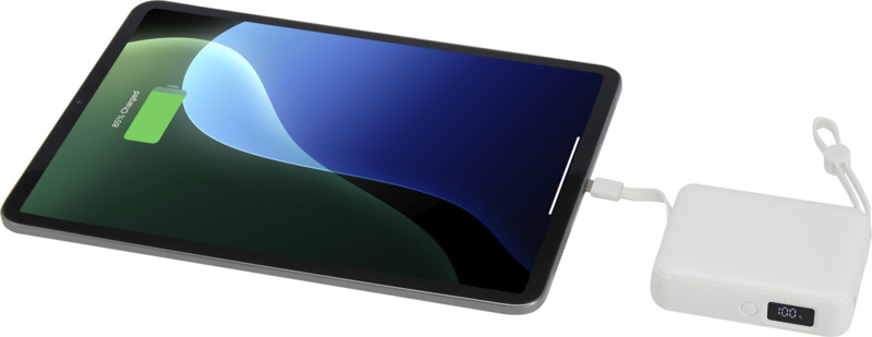 Acrux 10.000 mAh 35W tablet power bank with built in Type-C cable - made from recycled plastic - Image 5