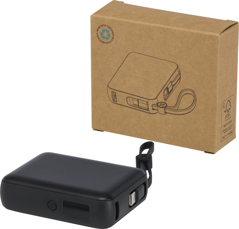 Acrux 10.000 mAh 35W tablet power bank with built in Type-C cable - made from recycled plastic - Image 9