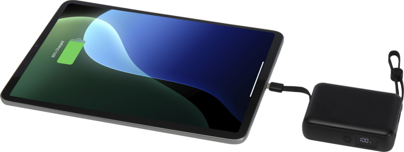 Acrux 10.000 mAh 35W tablet power bank with built in Type-C cable - made from recycled plastic - Image 13