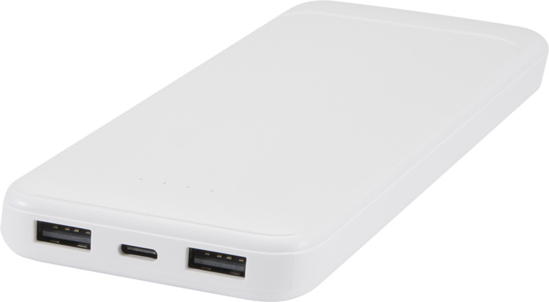 Adhil 10.000 mAh 10W recycled plastic power bank with 2 built-in cables - Image 4