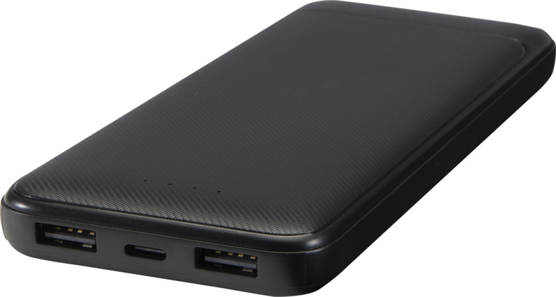 Adhil 10.000 mAh 10W recycled plastic power bank with 2 built-in cables - Image 12