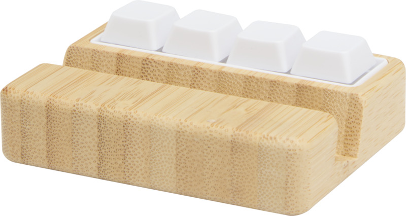 Algol recycled plastic phone stand and fidget toy with bamboo details - Image 4