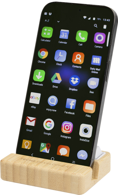 Algol recycled plastic phone stand and fidget toy with bamboo details - Image 5