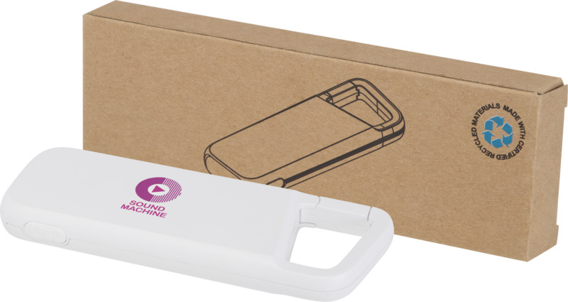 Alkes 5000 mAh 12W recycled plastic water resistant power bank with carabiner - Image 8