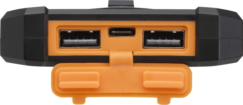 Altair 5000 mAh 10W recycled plastic rugged solar power bank with built-in torch - Image 6