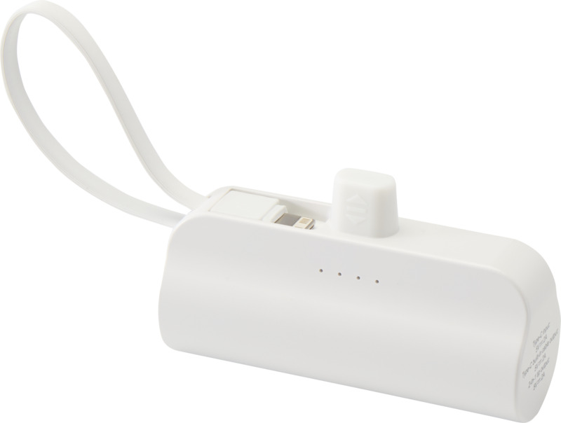 Alnair 5000 mAh 10W recycled plastic Type-C power bank with built-in flip stand and 2-in-1 cable - Image 3