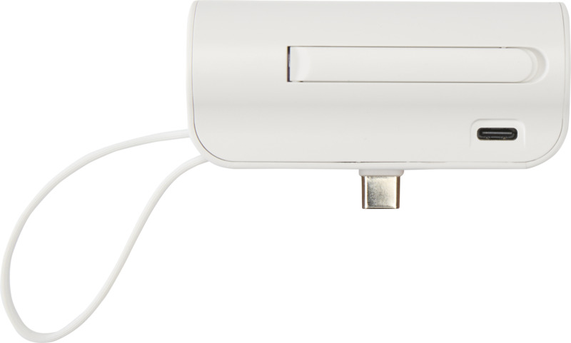 Alnair 5000 mAh 10W recycled plastic Type-C power bank with built-in flip stand and 2-in-1 cable - Image 6