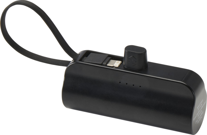 Alnair 5000 mAh 10W recycled plastic Type-C power bank with built-in flip stand and 2-in-1 cable - Image 11