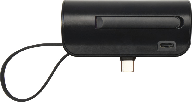 Alnair 5000 mAh 10W recycled plastic Type-C power bank with built-in flip stand and 2-in-1 cable - Image 14