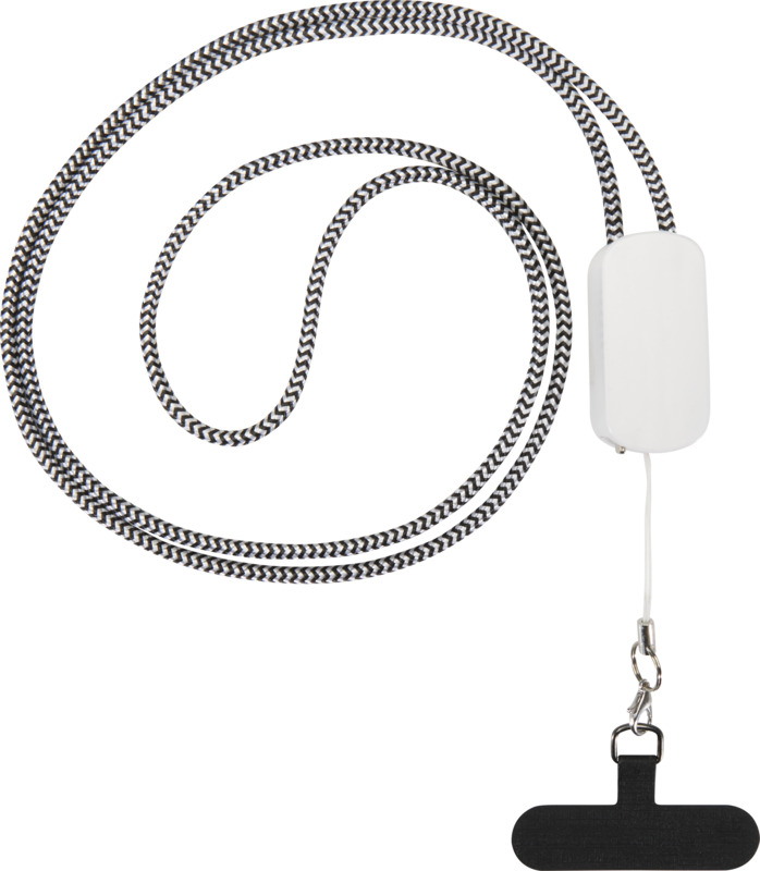 Anser recycled plastic smartphone lanyard with 27W 5-in-1 built-in cable - Image 2