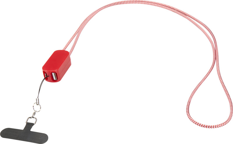 Anser recycled plastic smartphone lanyard with 27W 5-in-1 built-in cable - Image 8