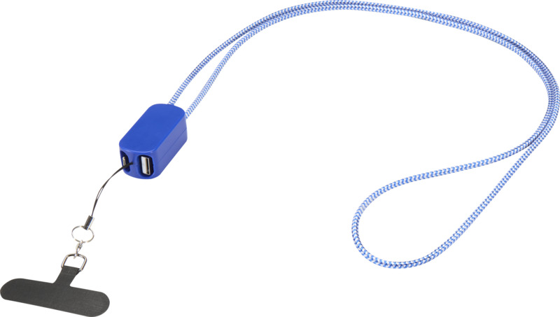 Anser recycled plastic smartphone lanyard with 27W 5-in-1 built-in cable - Image 14
