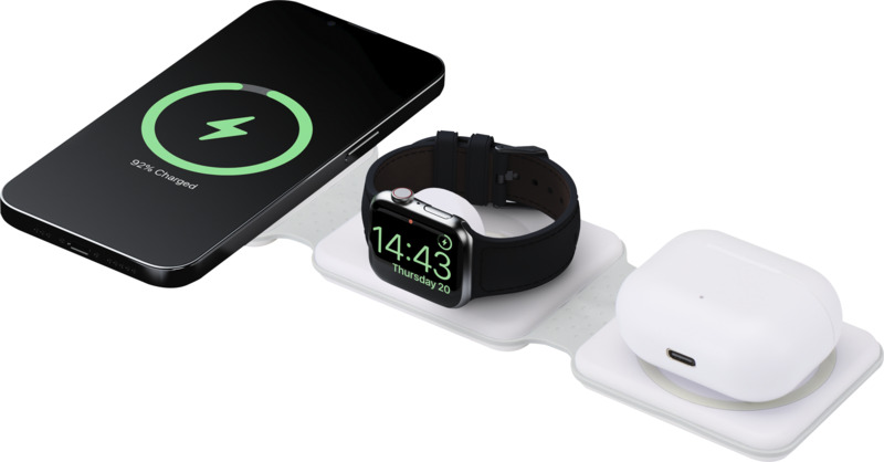 Armus 3-in-1 15W recycled plastic foldable wireless charger