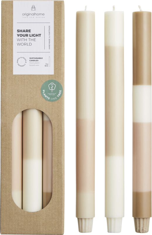 Originalhome layered limestone candles - set of 3