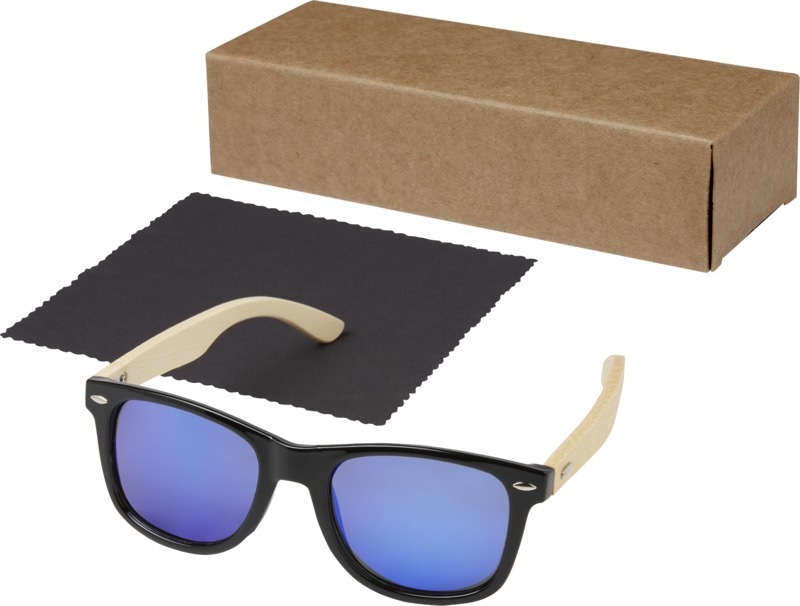Taiyō rPET/bamboo mirrored polarized sunglasses in gift box - Image 4