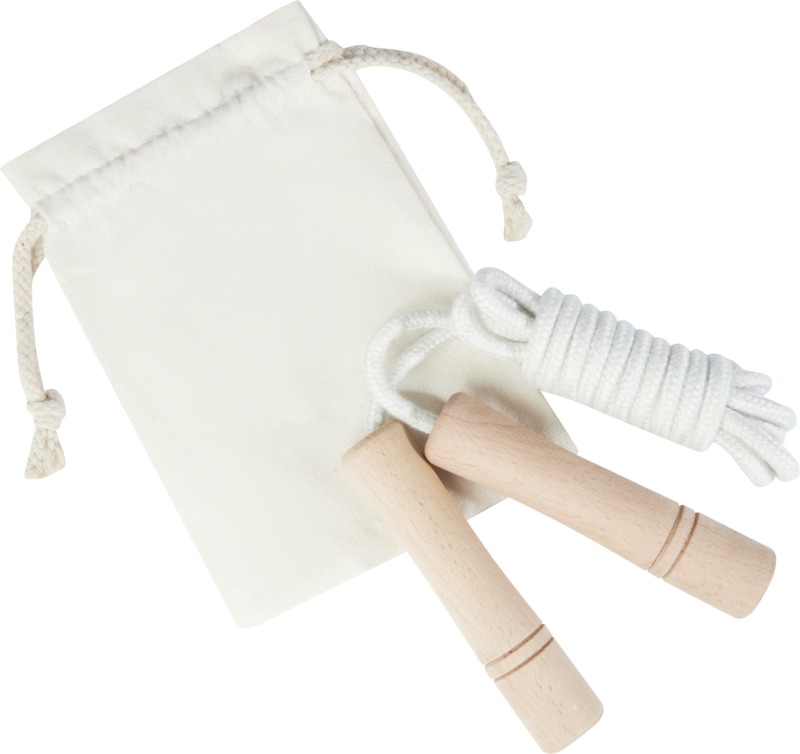 Denise wooden skipping rope in cotton pouch - Image 3