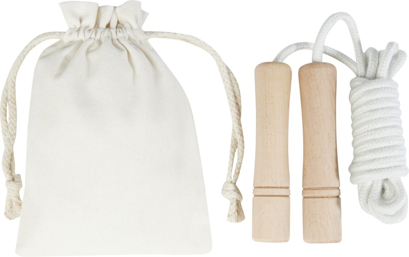 Denise wooden skipping rope in cotton pouch - Image 4