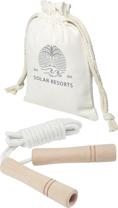 Denise wooden skipping rope in cotton pouch - Image 6