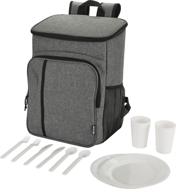 Tundra GRS recycled picnic cooler backpack with cutlery set 20L - Image 4