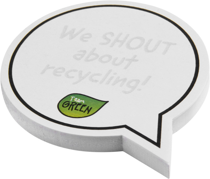 Sticky-Mate® speech bubble-shaped recycled sticky notes