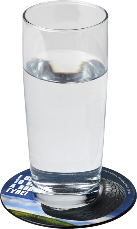 Brite-Mat® round coaster with tyre material