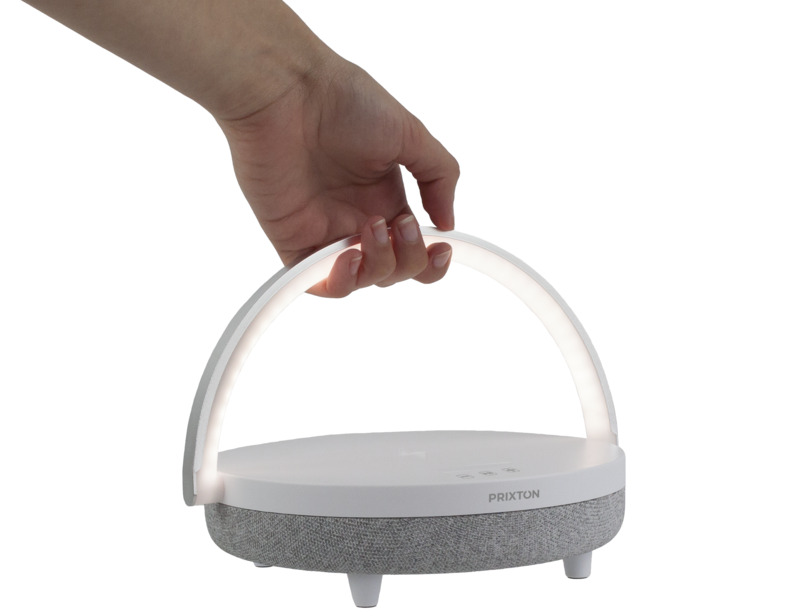 Prixton 4-in-1 10W Bluetooth® speaker with LED light and wireless charging base - Image 5