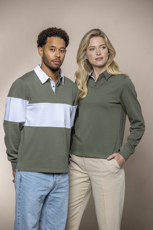 Clyde unisex organic rugby polo sweatshirt - Image 30
