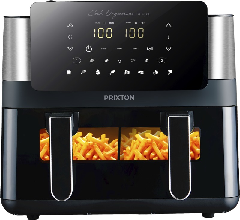 Prixton Cook Organics dual air fryer 8L