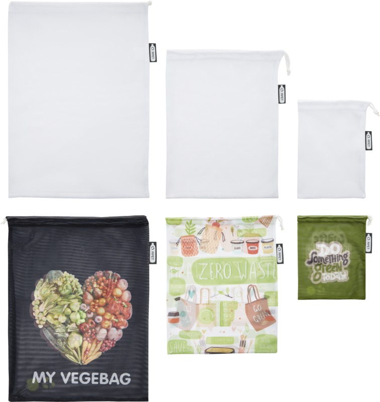Set of 3 recycled polyester grocery bags - Image 6