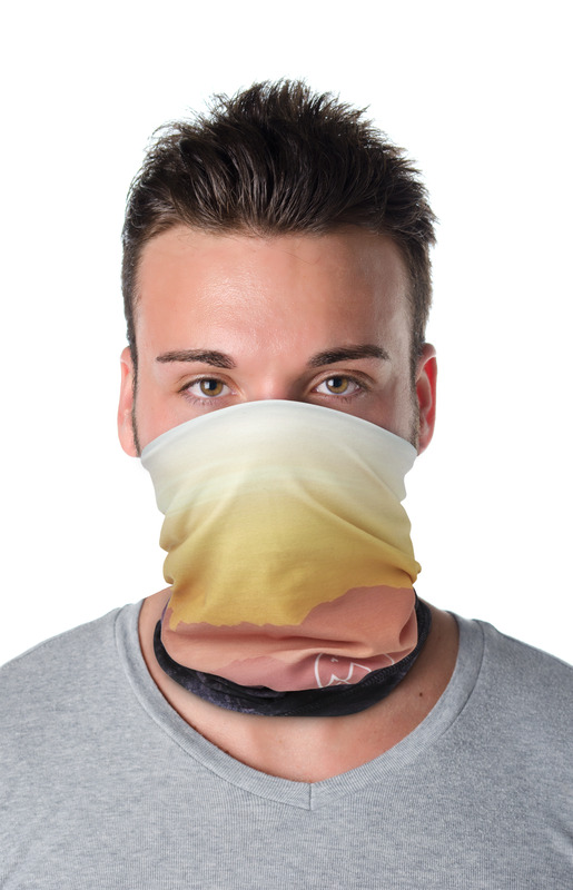 Zoya RPET sublimation multi-scarf with hems and fleece layer 