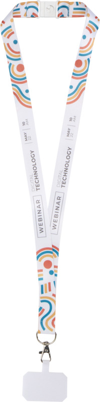 Addie sublimation RPET lanyard with phone holder and safety breakaway