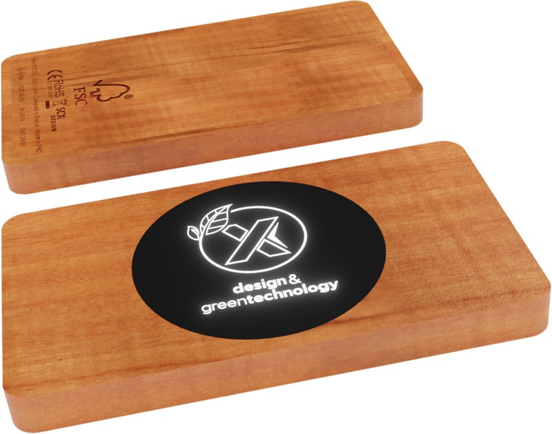 SCX.design P37 5000 mAh light-up wireless wooden power bank - Image 3