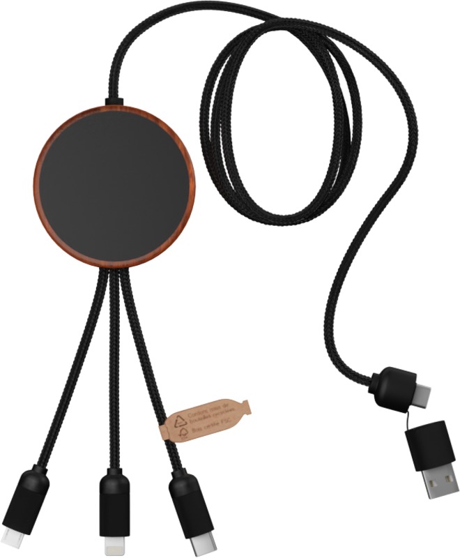 SCX.design C40 5-in-1 rPET light-up logo charging cable and 10W charging pad - Image 2