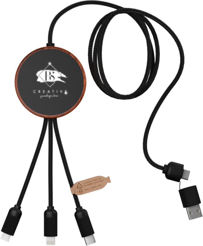 SCX.design C40 5-in-1 rPET light-up logo charging cable and 10W charging pad - Image 8