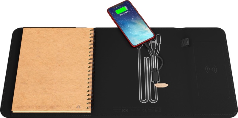 SCX.design O18 A5 notebook with 5W wireless 4000 mAh powerbank and light-up logo - Image 5