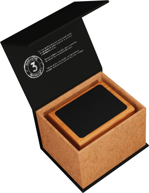 SCX.design O12 wooden light-up logo pencil holder with dual USB output - Image 7