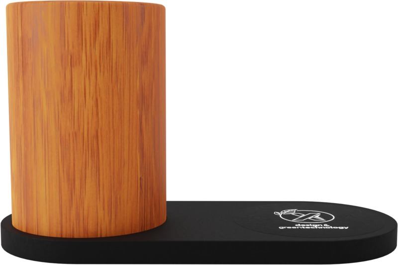 SCX.design W17 10W light-up logo wireless charging pad and bamboo pencil holder - Image 2