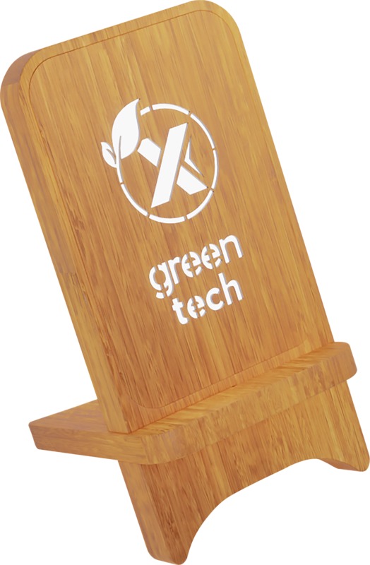 SCX.design W26 10W wooden wireless charging phone stand with light-up logo
