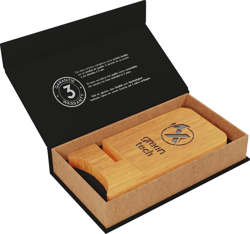 SCX.design W26 10W wooden wireless charging phone stand with light-up logo - Image 4