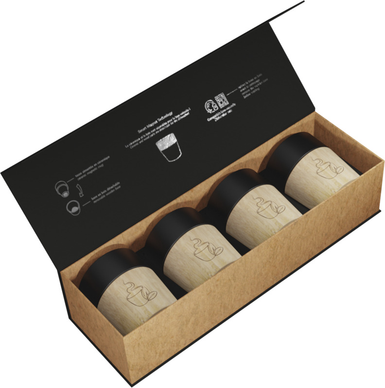 SCX.design D06 4-piece magnetic ceramic coffee mug set