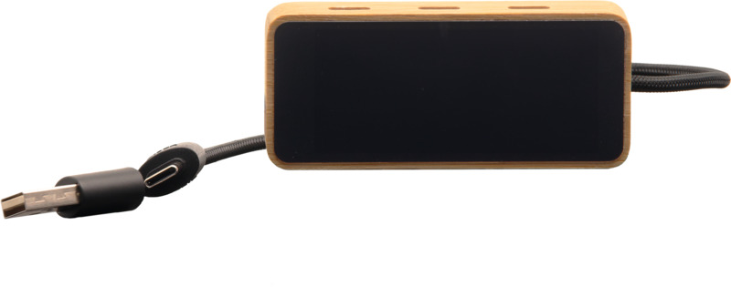 SCX.design H21 8-in-1 wooden USB hub with dual input and 6 ports - Image 3