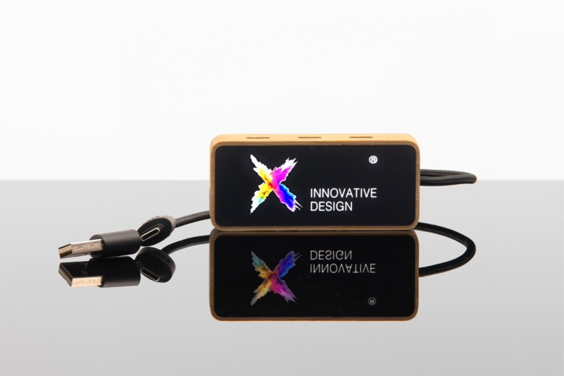 SCX.design H21 8-in-1 wooden USB hub with dual input and 6 ports - Image 5