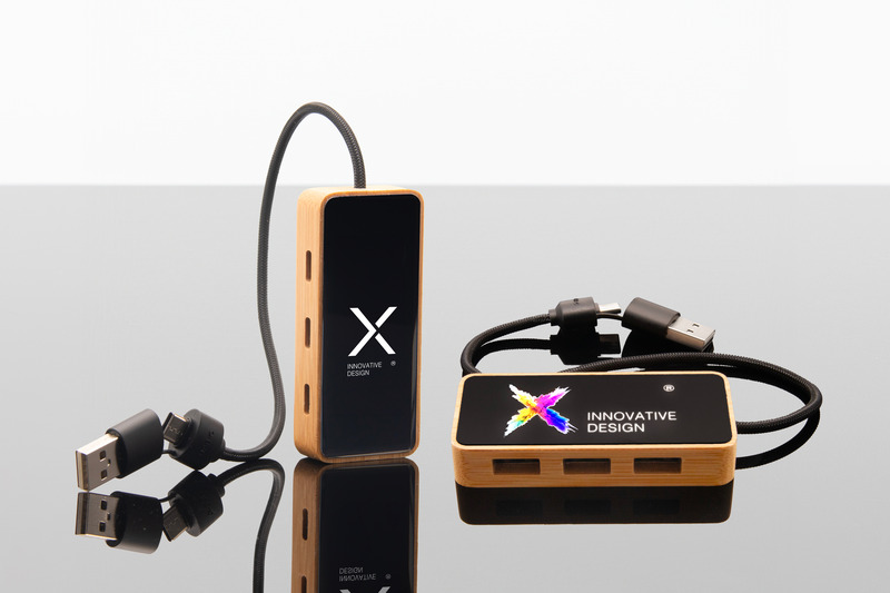 SCX.design H21 8-in-1 wooden USB hub with dual input and 6 ports - Image 6