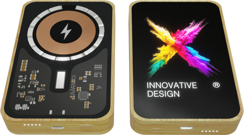 SCX.design P26 15W 5000 mAh wooden MagSafe power bank - Image 2